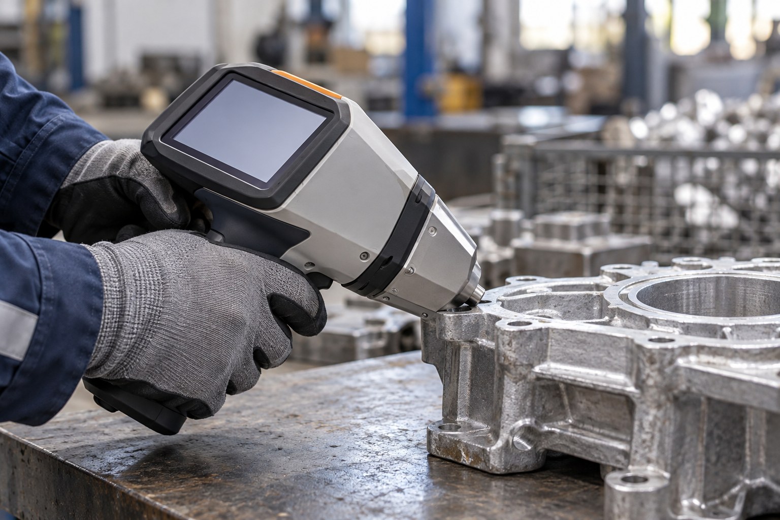 Illustratives Motiv: Metallanalyse mit Handmessgerät